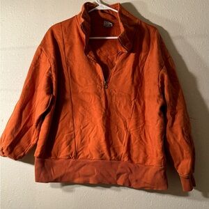 Stylish Orange Quarter-Zip Sweatshirt